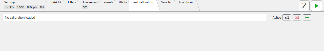 Load calibration tab